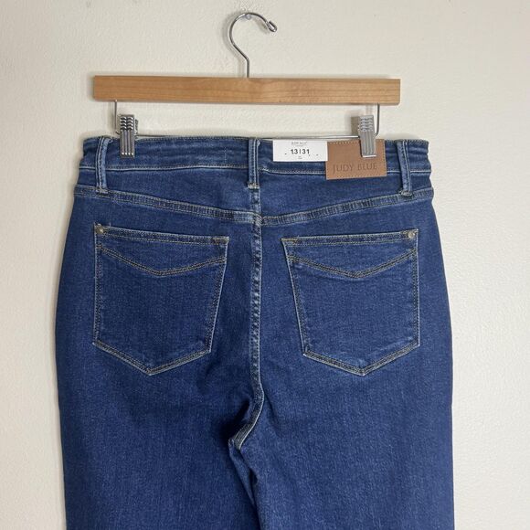 Judy Blue Jeans Womens 13/31 Dark Blue High Waist Straight Stretch Denim JB88575 - Picture 10 of 14